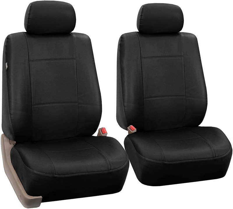 FH-PU001114 PU Leather Car Seat Covers Solid Tan color Vehicles & Parts > Vehicle Parts & Accessories > Motor Vehicle Parts > Motor Vehicle Seating ‎FH Group Solid Black Front Set Front Bucket Set 