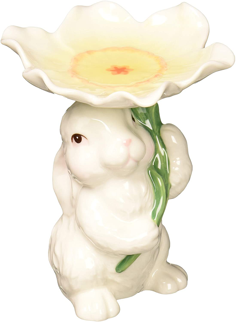 Cosmos 10590 Fine Porcelain Bunny Candy/Candle Holder, 3-3/4-Inch,White Home & Garden > Decor > Home Fragrance Accessories > Candle Holders Cosmos Default Title  
