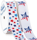 Ribbli 4 Rolls Patriotic Grosgrain Ribbon,3/8 Inches,Total 40 -Yards,Red/White/Blue/Navy,Stars and Stripes Ribbon,Use for Memorial Day, Veterans Day, 4th of July, President's Day, USA Decorations Arts & Entertainment > Hobbies & Creative Arts > Arts & Crafts > Art & Crafting Materials > Embellishments & Trims > Ribbons & Trim Ribbli #04 Patriotic 2 Rolls( 7/8" )  