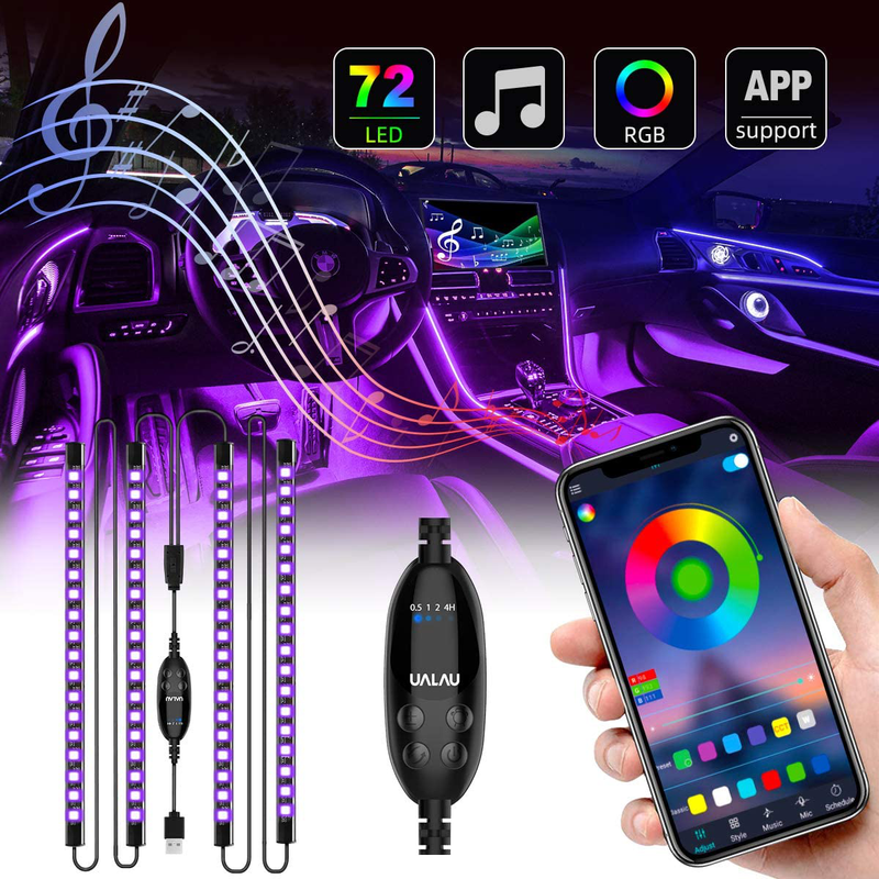 UALAU 72 LED Interior Car Lights, USB Car LED Lights APP Controller Party Light Bar Sync to Music, Multi DIY Color Under Dash Lighting Kits Car Accessories for Jeep Truck Various Car Vehicles & Parts > Vehicle Parts & Accessories > Motor Vehicle Parts > Motor Vehicle Lighting UALAU Default Title  