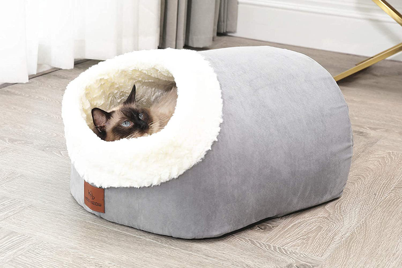 Miss Meow Cat Bed for Indoor Cats,Medium Large Cats Cave Bed,Machine Washable Slip Resistant Bottom,Ultra Soft Plush Cushion Animals & Pet Supplies > Pet Supplies > Cat Supplies > Cat Beds Miss Meow   