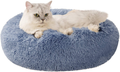 Love's cabin 20in Cat Beds for Indoor Cats - Cat Bed with Machine Washable, Waterproof Bottom - Coffee Fluffy Dog and Cat Calming Cushion Bed for Joint-Relief and Sleep Improvement Animals & Pet Supplies > Pet Supplies > Cat Supplies > Cat Beds Love's cabin Blue 24" 