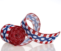 Red White Blue Stars and Stripes Wired Edge Ribbon, 10 Yards by 2.5 Inches (Style 2) Arts & Entertainment > Hobbies & Creative Arts > Arts & Crafts > Art & Crafting Materials > Embellishments & Trims > Ribbons & Trim ATRBB Style 6  