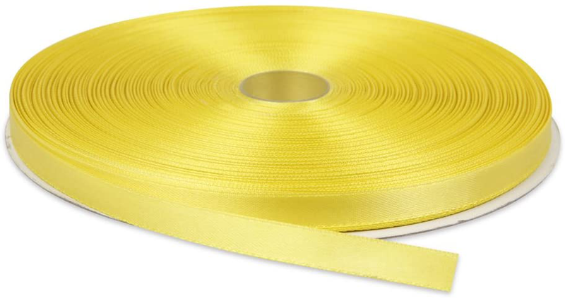 Topenca Supplies 3/8 Inches x 50 Yards Double Face Solid Satin Ribbon Roll, White Arts & Entertainment > Hobbies & Creative Arts > Arts & Crafts > Art & Crafting Materials > Embellishments & Trims > Ribbons & Trim Topenca Supplies Lemon Yellow 3/8" x 50 yards 