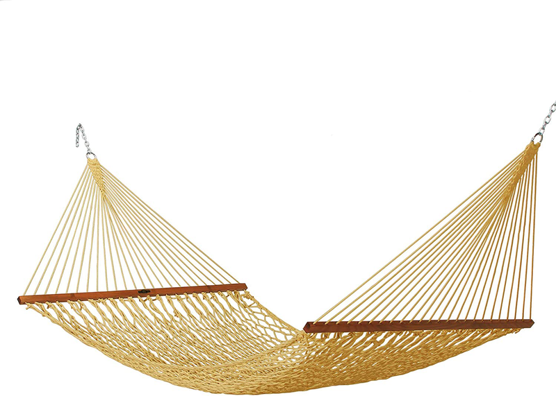 Original Pawleys Island 14DCG Deluxe Green Duracord Rope Hammock with Free Extension Chains & Tree Hooks, Handcrafted in The USA, Accommodates 2 People, 450 LB Weight Capacity, 13 ft. x 60 in. Home & Garden > Lawn & Garden > Outdoor Living > Hammocks Original Pawleys Island Tan  