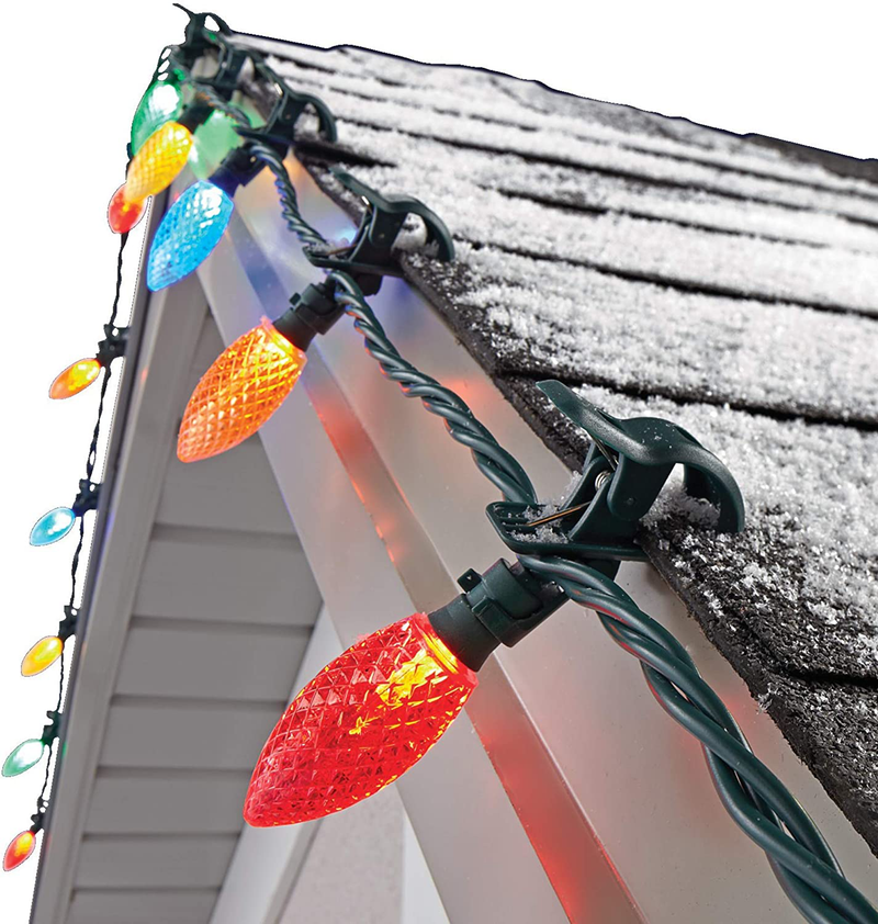 NOMA C9 LED Quick Clip Christmas Lights | Built-in Clip-On String Lights | 100 Multi-Color Bulbs | 66.8 Foot Strand Home & Garden > Decor > Seasonal & Holiday Decorations& Garden > Decor > Seasonal & Holiday Decorations Noma   