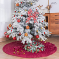 MTSCE 48 inch White Christmas Tree Skirt Christmas Decorations Indoor, Faux Fur Tree Skirts for Party Holiday Xmas Tree Winter Christmas Tree Mat Home & Garden > Decor > Seasonal & Holiday Decorations > Christmas Tree Skirts MTSCE Red(style 2)  