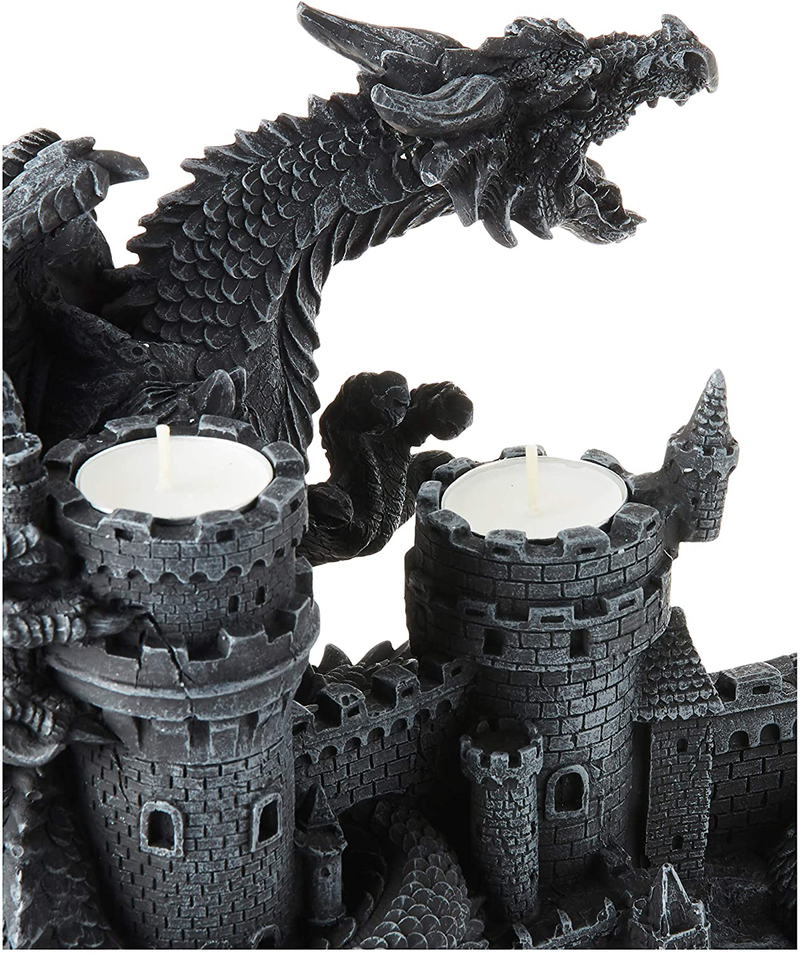 Design Toscano CL3682 Dragon's Wrath Gothic Candle Holder Statue, 18 Inch, Polyresin, Grey Stone Home & Garden > Decor > Home Fragrance Accessories > Candle Holders Design Toscano   