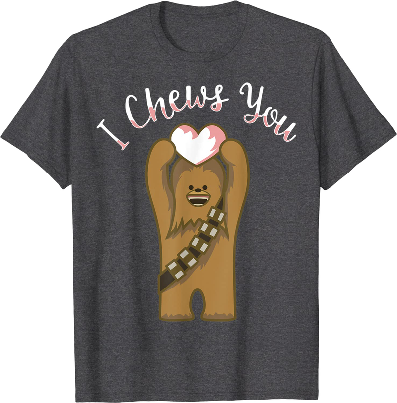 Star Wars Valentines I Chews You Chewbacca Graphic T-Shirt Home & Garden > Decor > Seasonal & Holiday Decorations Star Wars Dark Heather Men 3XL