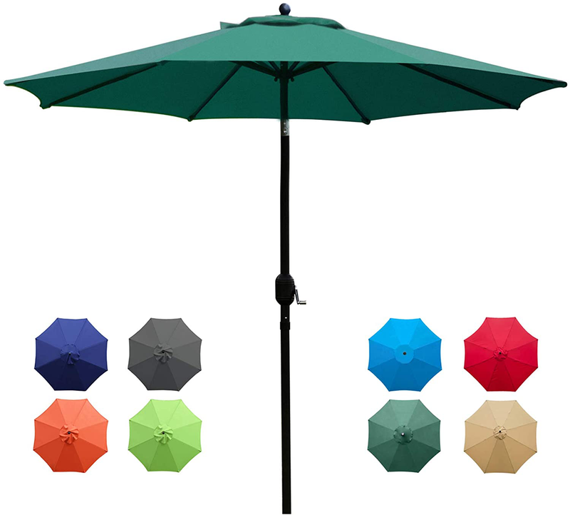 Sunnyglade 9Ft Patio Umbrella Outdoor Table Umbrella with 8 Sturdy Ribs (Tan) Home & Garden > Lawn & Garden > Outdoor Living > Outdoor Umbrella & Sunshade Accessories Sunnyglade Dark Green  