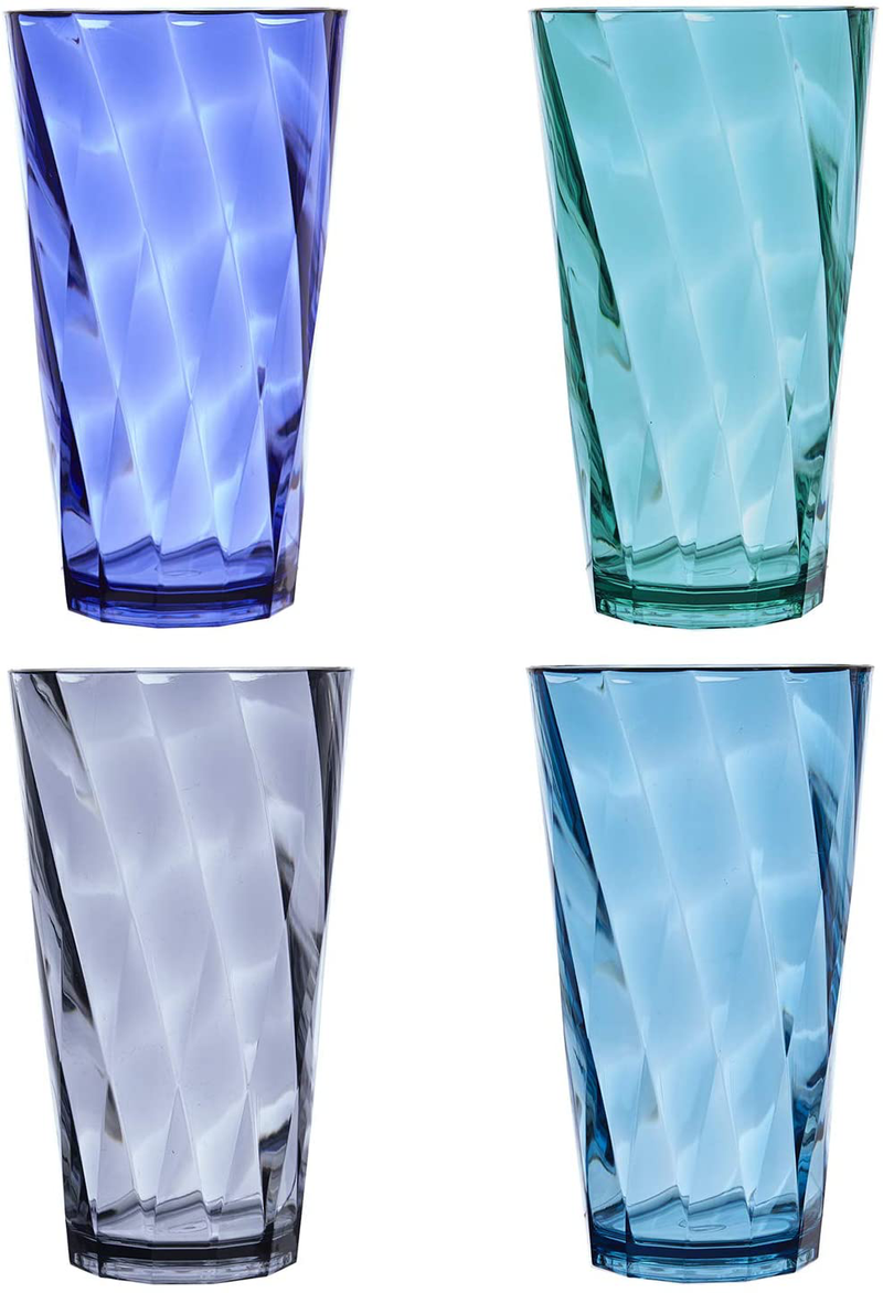 Optix 20-ounce Plastic Tumblers | set of 8 in 4 Coastal Colors Home & Garden > Kitchen & Dining > Tableware > Drinkware US Acrylic   
