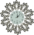 Lulu Decor, 25” Crystal Leaf Metal Wall Clock, 9” White Glass Dial with Arabic Numerals, Decorative Clock for Living Room, Bedroom, Office Space Home & Garden > Decor > Clocks > Wall Clocks Lulu Decor, Inc. Antique Clock/White Dial  