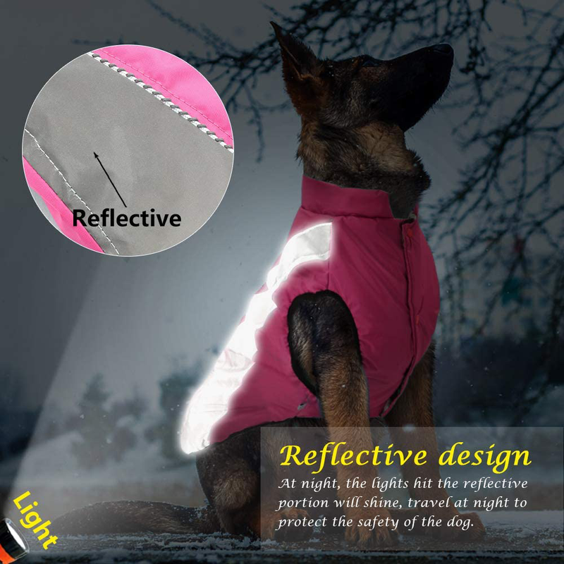 Didog Waterproof Dog Winter Coats Clothes,Reflective Dog Cold Weather Vest Jackets with Soft Warm Fleece,Windproof Dog Apparel for Medium Large Dogs Animals & Pet Supplies > Pet Supplies > Dog Supplies > Dog Apparel Didog   
