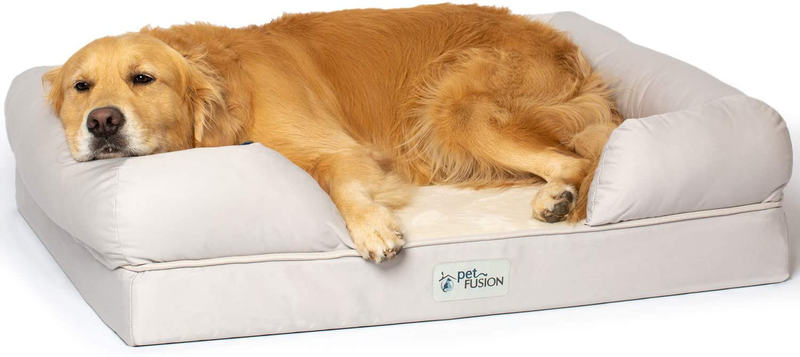 PetFusion Ultimate Dog Bed, Solid CertiPur-US Memory Foam Orthopedic Dog Bed, 3 Colors & 4 Sizes, Medium Firmness Pillow, Waterproof Dog Bed Liner & Breathable Cover, Cert Skin Contact Safe, 3yr Warr Animals & Pet Supplies > Pet Supplies > Dog Supplies > Dog Beds PetFusion, LLC. Sandstone (With Plush) Large (36 in x 28 in) 