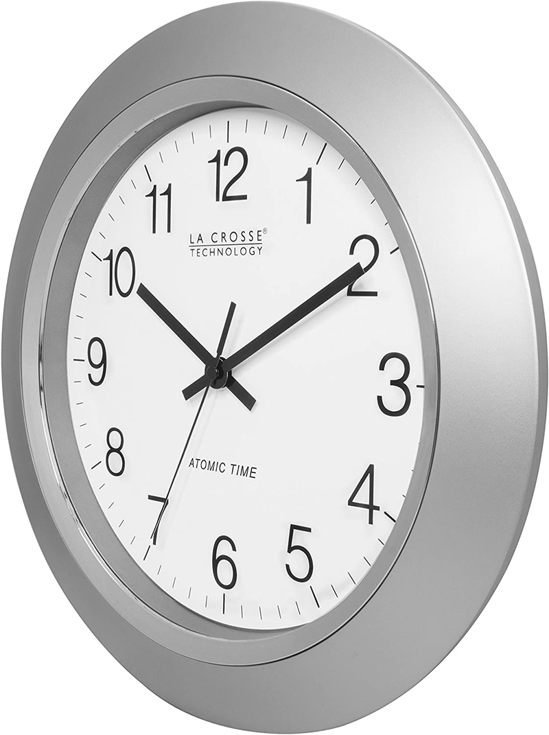 La Crosse Technology WT-3144S 14 Inch Atomic Analog Silver Wall Clock