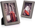 Emfogo 4x6 Picture Frame Photo Display for Tabletop Display Wall Mount Solid Wood High Definition Glass Photo Frame Pack of 2 Carbonized Black Home & Garden > Decor > Picture Frames Emfogo Weathered Grey 5x7 inch 