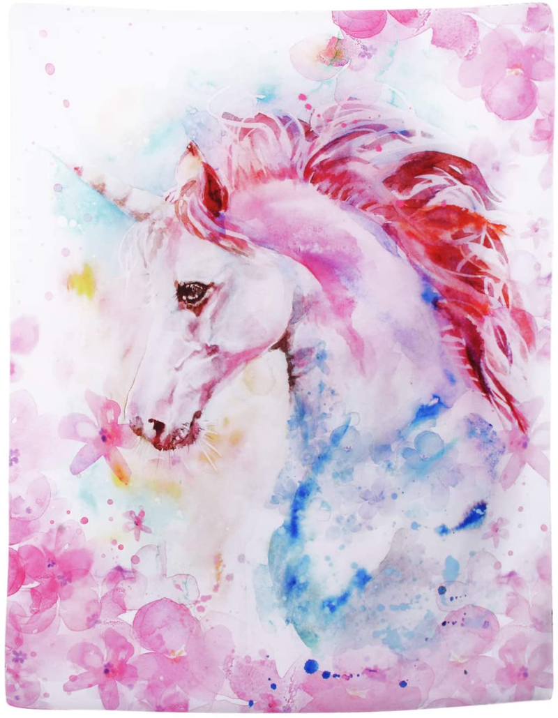 Pink Unicorn Tapestry Watercolor Print Wall Tapestry Hippie Art Tapestry Wall Hanging for Home Decor Bedroom Living Room Dorm Room Home & Garden > Decor > Artwork > Decorative Tapestries Boniboni Pink 70.9ʺ × 92.5ʺ 