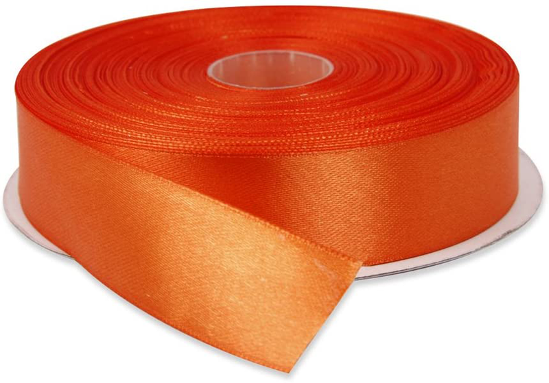 Topenca Supplies 3/8 Inches x 50 Yards Double Face Solid Satin Ribbon Roll, White Arts & Entertainment > Hobbies & Creative Arts > Arts & Crafts > Art & Crafting Materials > Embellishments & Trims > Ribbons & Trim Topenca Supplies Orange 1" x 50 yards 