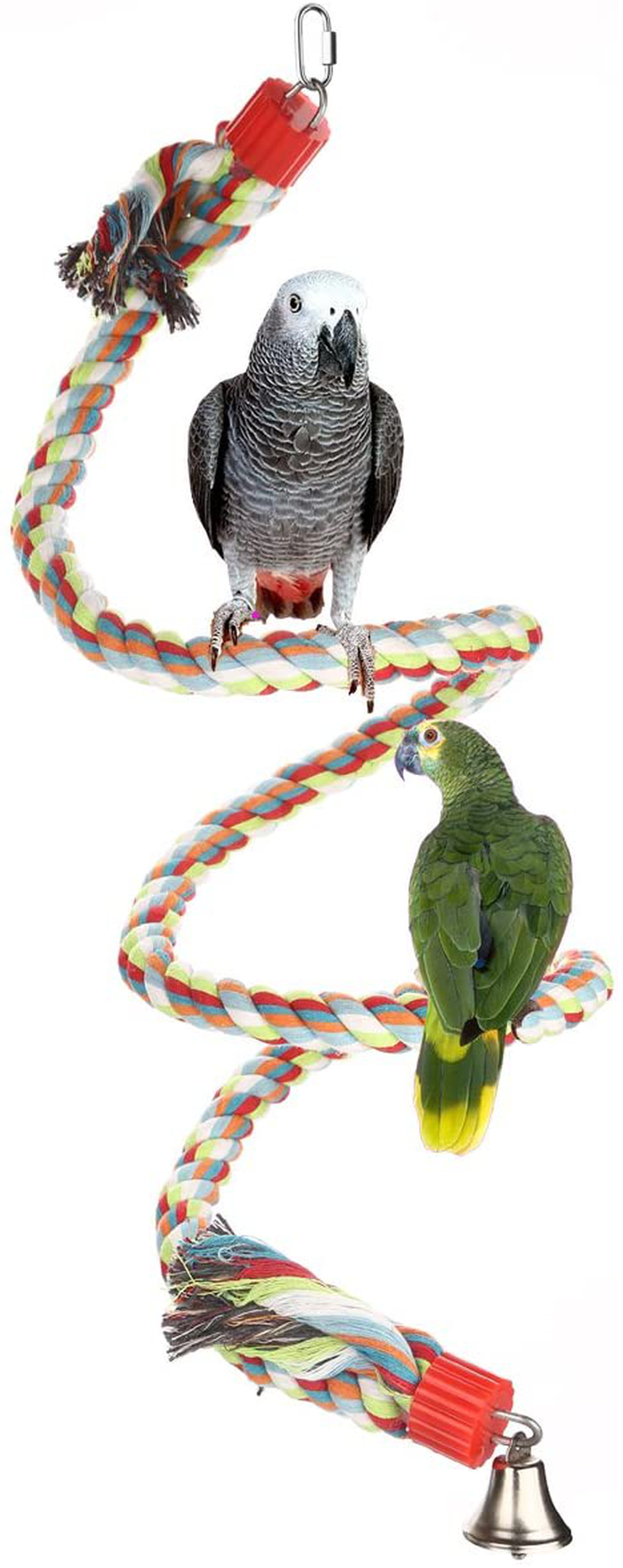 Jusney Bird Perch, Large Parrot Toys Climbing Rope Bungee Bird Toys Animals & Pet Supplies > Pet Supplies > Bird Supplies > Bird Toys KOL DEALS 63 Inch  
