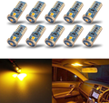 iBrightstar Newest Extremely Bright Wedge T10 168 194 LED Bulbs For Car Interior Dome Map Door Courtesy License Plate Lights, Purple Vehicles & Parts > Vehicle Parts & Accessories > Motor Vehicle Parts > Motor Vehicle Interior Fittings IBrightstar-T10-3030-3P Amber Yellow  
