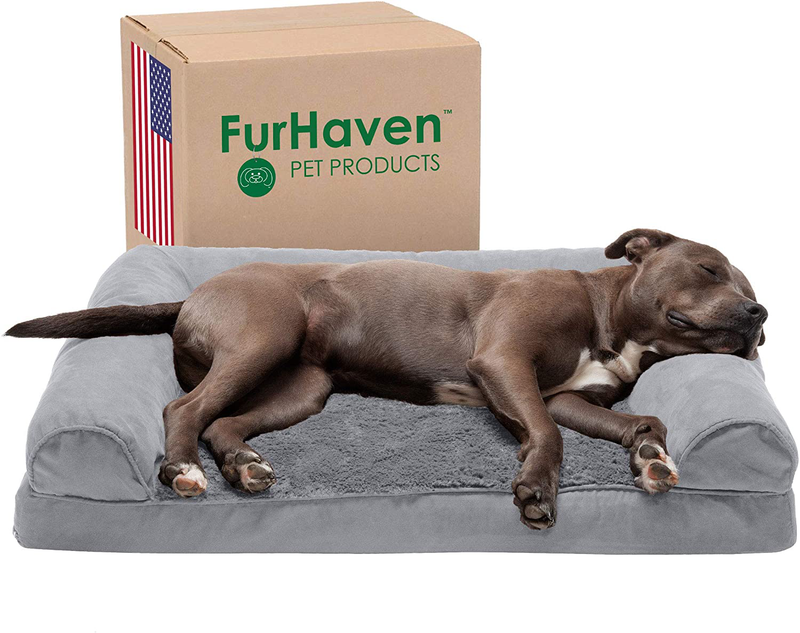 Furhaven Orthopedic Dog Beds for Small, Medium, and Large Dogs, CertiPUR-US Certified Foam Dog Bed Animals & Pet Supplies > Pet Supplies > Dog Supplies > Dog Beds Furhaven Plush & Suede Gray Egg Crate Orthopedic Foam Large (Pack of 1)