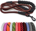 MayPaw Heavy Duty Rope Dog Leash, 6/8/10 FT Nylon Pet Leash, Soft Padded Handle Thick Lead Leash for Large Medium Dogs Small Puppy Animals & Pet Supplies > Pet Supplies > Dog Supplies MayPaw black-red dot 1/2" * 6' 