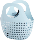 Portable Storage Basket, Plastic Storage Bins with Handle for Dorm, Bathroom, Garden, Cleaning Supplies, Blue Sporting Goods > Outdoor Recreation > Camping & Hiking > Portable Toilets & Showers Andmey Blue-2  