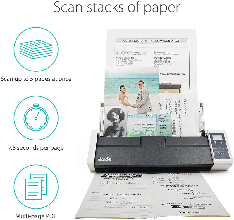 Doxie Q2 — Wireless Rechargeable Document Scanner with Automatic Document Feeder (ADF) Electronics > Print, Copy, Scan & Fax > Scanners Doxie   