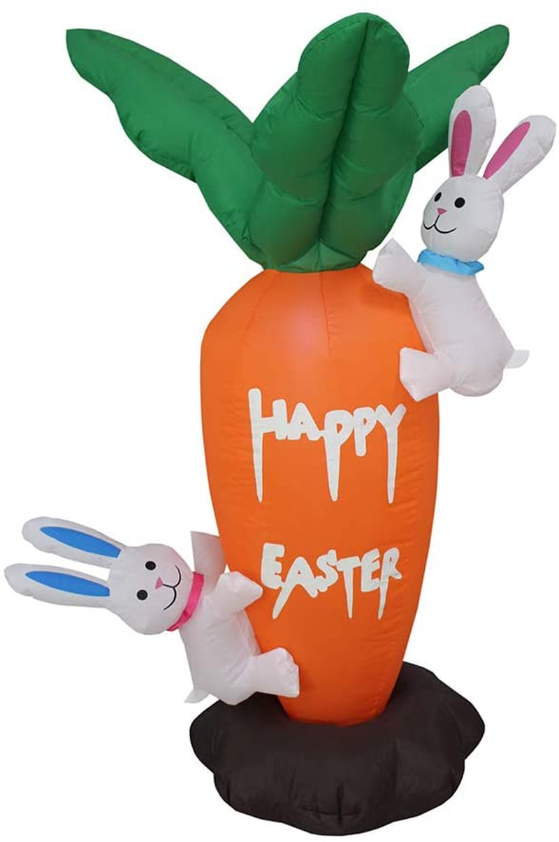 Impact Canopy Inflatable Outdoor Easter Decoration, Easter Bunny Egg Basket, 4 Feet Tall Home & Garden > Decor > Seasonal & Holiday Decorations IMPACT CANOPY Easter Bunnies with Carrot  