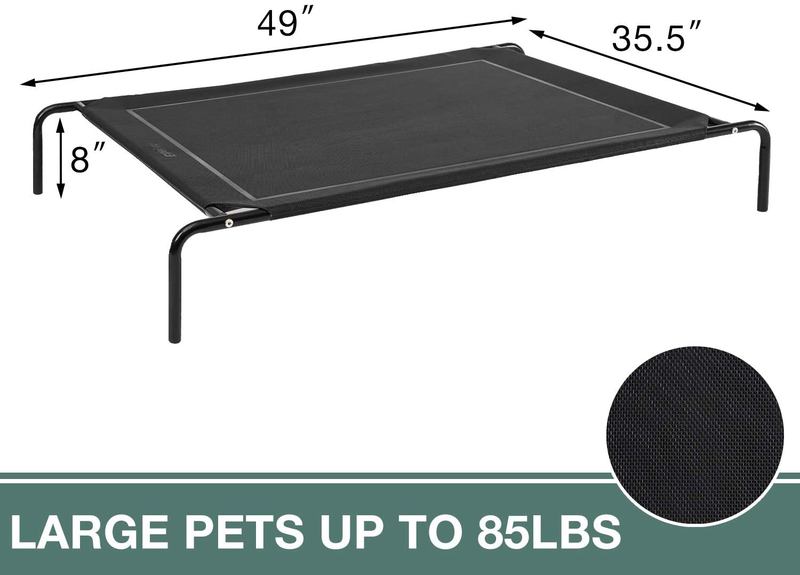 Eterish Elevated Dog Bed for Small, Medium, Large Dogs and Pets, Raised Dog Bed with Durable Frame and Mesh, Dog Cot Bed with Rubber Feet for Indoor and Outdoor Use, Black Animals & Pet Supplies > Pet Supplies > Dog Supplies > Dog Beds Eterish   