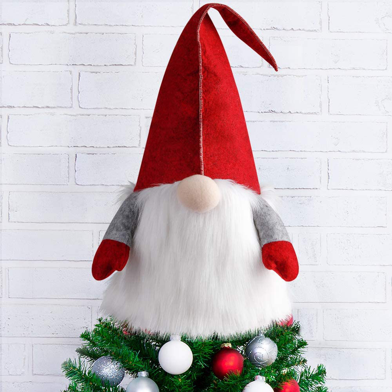 D-FantiX Gnome Christmas Tree Topper, 25 Inch Large Swedish Tomte Gnome Christmas Ornaments Santa Gnomes Plush Scandinavian Christmas Decorations Holiday Home Décor Red… Home & Garden > Decor > Seasonal & Holiday Decorations D-FantiX Red  