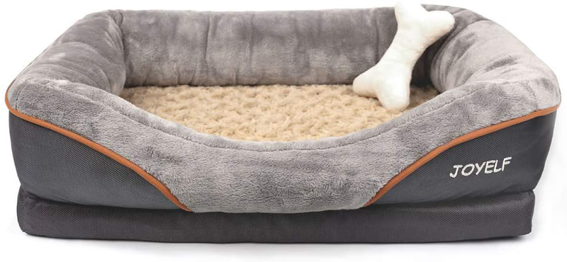 JOYELF Orthopedic Dog Bed Memory Foam Pet Bed with Removable Washable Cover and Squeaker Toy as Gift Animals & Pet Supplies > Pet Supplies > Dog Supplies > Dog Beds JOYELF Small-27"x20"  