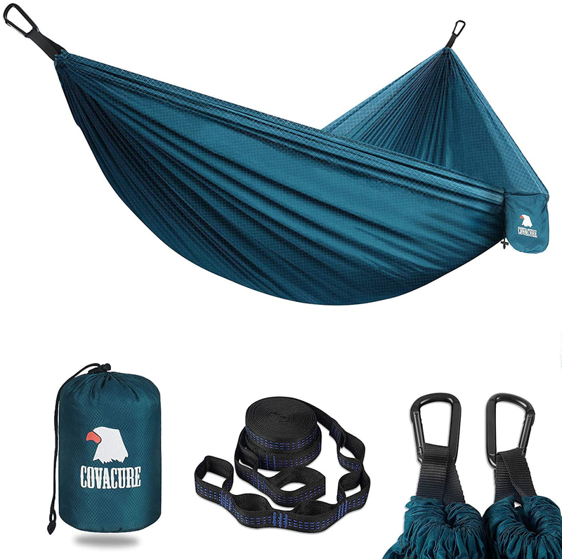 Covacure Camping Hammock - Lightweight Portable Hammocks with 2 Tree Straps, Outdoor Hammock for Indoor, Hiking, Camping, Backpacking, Travel, Garden, Beach Home & Garden > Lawn & Garden > Outdoor Living > Hammocks covacure Default Title  