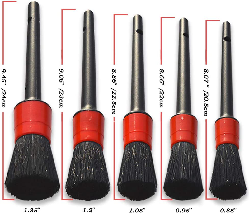 YISHARRY LI Detailing Brush Set - Different Sizes Premium Natural Boar Hair Mixed Fiber Plastic Handle Automotive Detail Brushes for Cleaning Wheels, Engine, Interior, Air Vents, Car, Motorcy Vehicles & Parts > Vehicle Parts & Accessories > Vehicle Maintenance, Care & Decor YISHARRY LI   