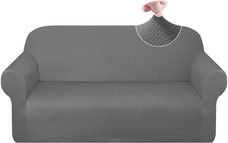 Granbest Thick Sofa Covers for 3 Cushion Couch Stylish Pattern Couch Covers for Sofa Stretch Jacquard Sofa Slipcover for Living Room Dog Pet Furniture Protector (Large, Gray) Home & Garden > Decor > Chair & Sofa Cushions Granbest Light Gray Medium 