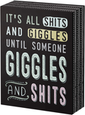 SANY DAYO HOME 7 x 5 inches Wooden Box Sign Funny Saying for Home Office Decor - It's All Shits and Giggles Until Someone Giggles and Shits Home & Garden > Decor > Seasonal & Holiday Decorations SANY DAYO HOME Stay Safe, Eat Cake  