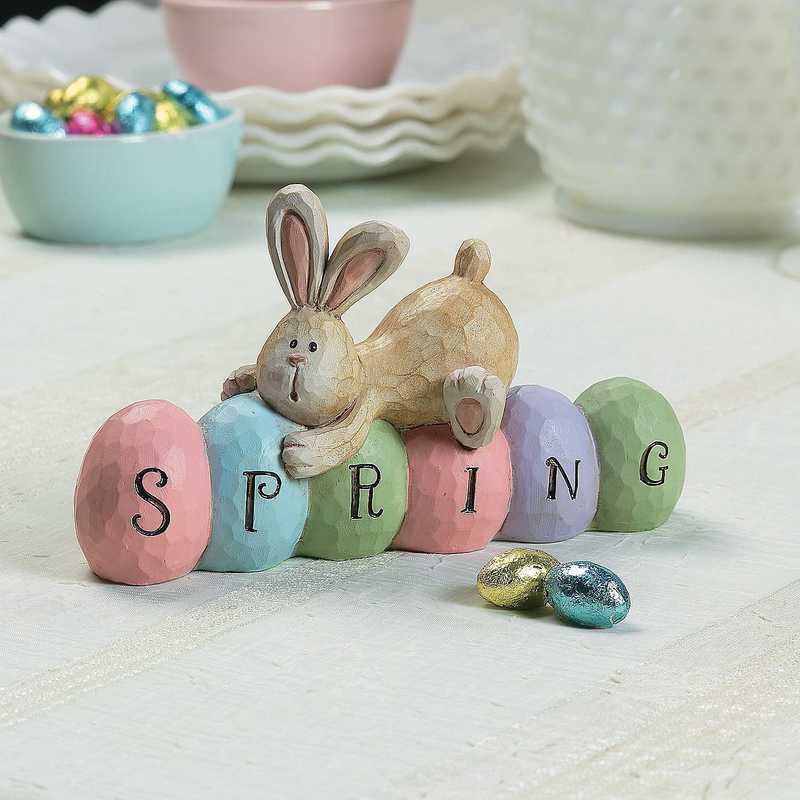 Spring Bunny Tabletopper Easter Decorations - Hand Painted - Farmhouse Home Decor Home & Garden > Decor > Seasonal & Holiday Decorations Fun Express   