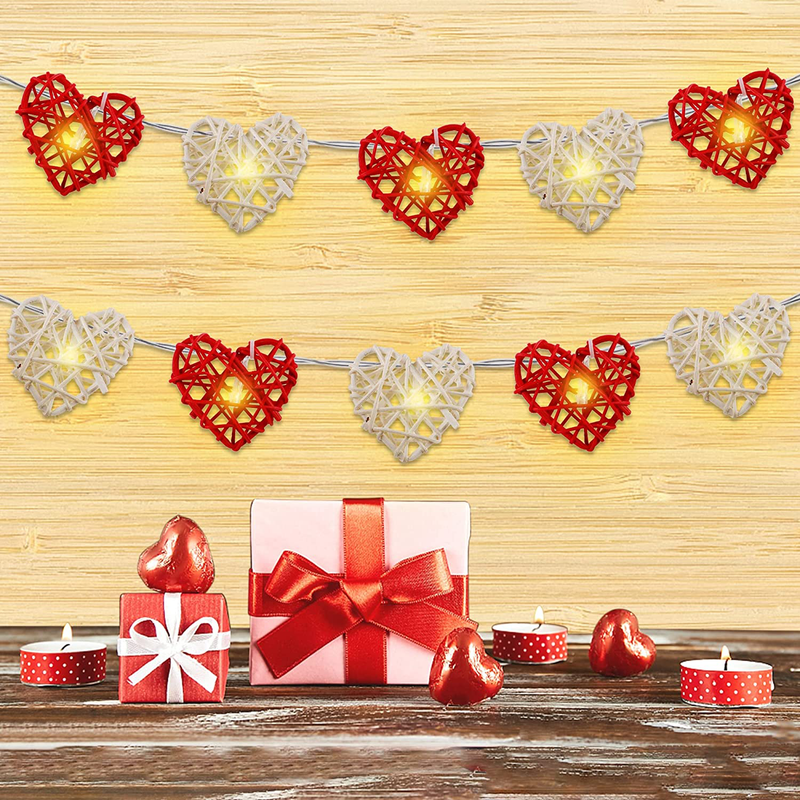 Happy Trees Valentine'S Day String Lights, 10 FT 20 LED Heart Shape String Light, Romantic Fairy Lights Battery Operated Timer, Valentine Decor for Indoor Outdoor Wedding Anniversary Holiday Party Home & Garden > Decor > Seasonal & Holiday Decorations Happy Trees   