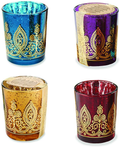 Kate Aspen Indian Jewel Henna Glass Votives, Tealight Candle Holders, Wedding Decorations/Favors, Assorted Colors (Set of 4) (20177NA) Home & Garden > Decor > Home Fragrance Accessories > Candle Holders Kate Aspen Assorted  