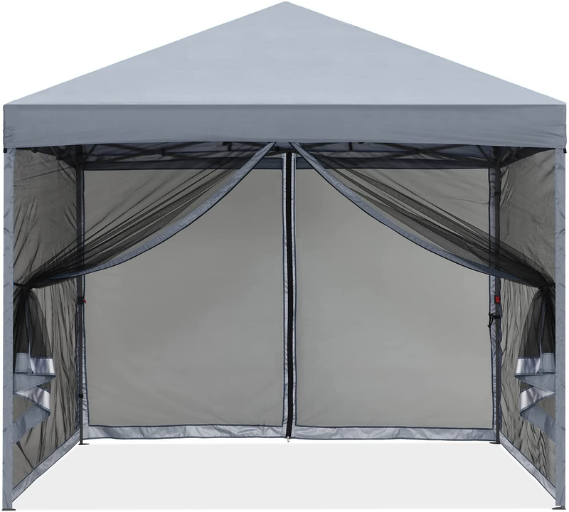 MASTERCANOPY Pop-Up Easy Setup Gazebo with Mosquito Netting Screen Instant Outdoor Shelter (8x8, Black) Home & Garden > Lawn & Garden > Outdoor Living > Outdoor Structures > Canopies & Gazebos MASTERCANOPY Light Gray 8x8 