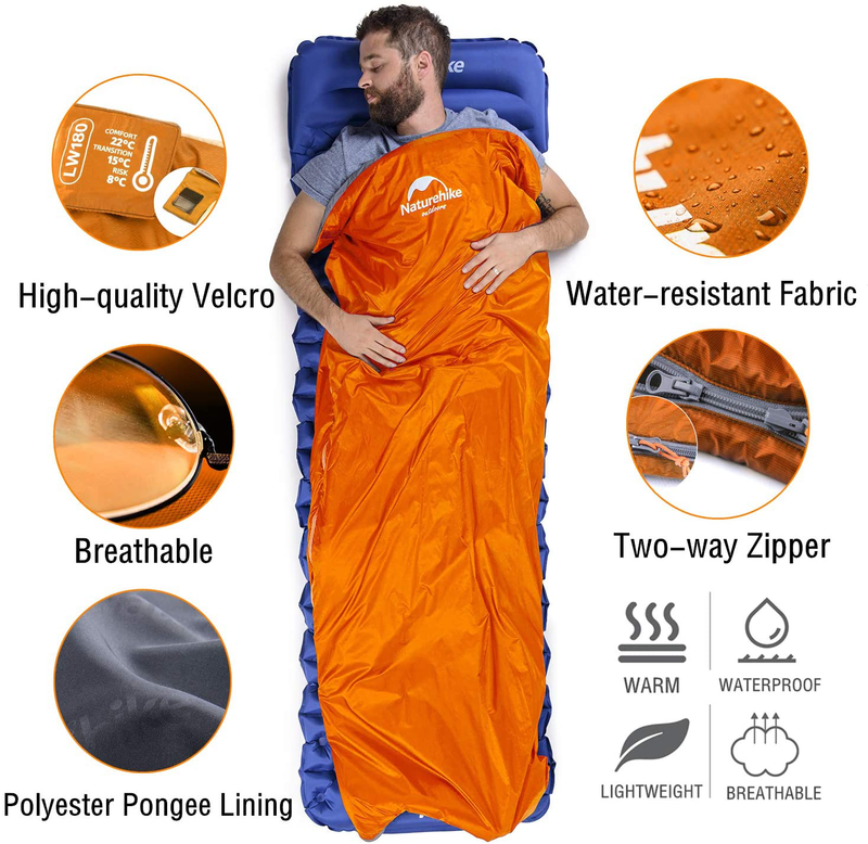 Naturehike Ultralight Envelope Sleeping Bag, Backpack Portable Compact Lightweight Warm Weather Sleeping Bag for Adults Kids, Backpacking, Camping, Hiking with Compression Sack Sporting Goods > Outdoor Recreation > Camping & Hiking > Sleeping Bags Naturehike   
