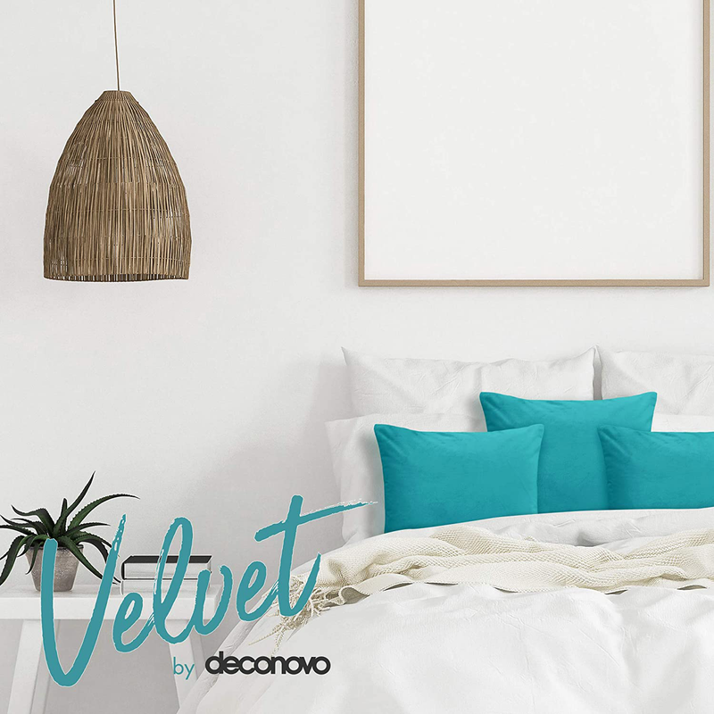 Deconovo Super Soft Plush Decorative Velvet 18X18 Pillow Covers for Home, Sofa - Set of 2, Turquoise