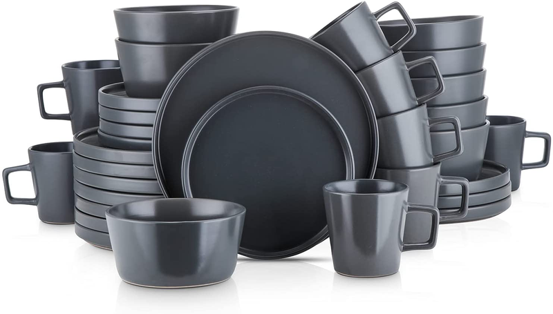 Stone Lain Coupe Dinnerware Set, Service For 4, Black Matte Home & Garden > Kitchen & Dining > Tableware > Dinnerware Stone Lain Gray Matte Service For 8 