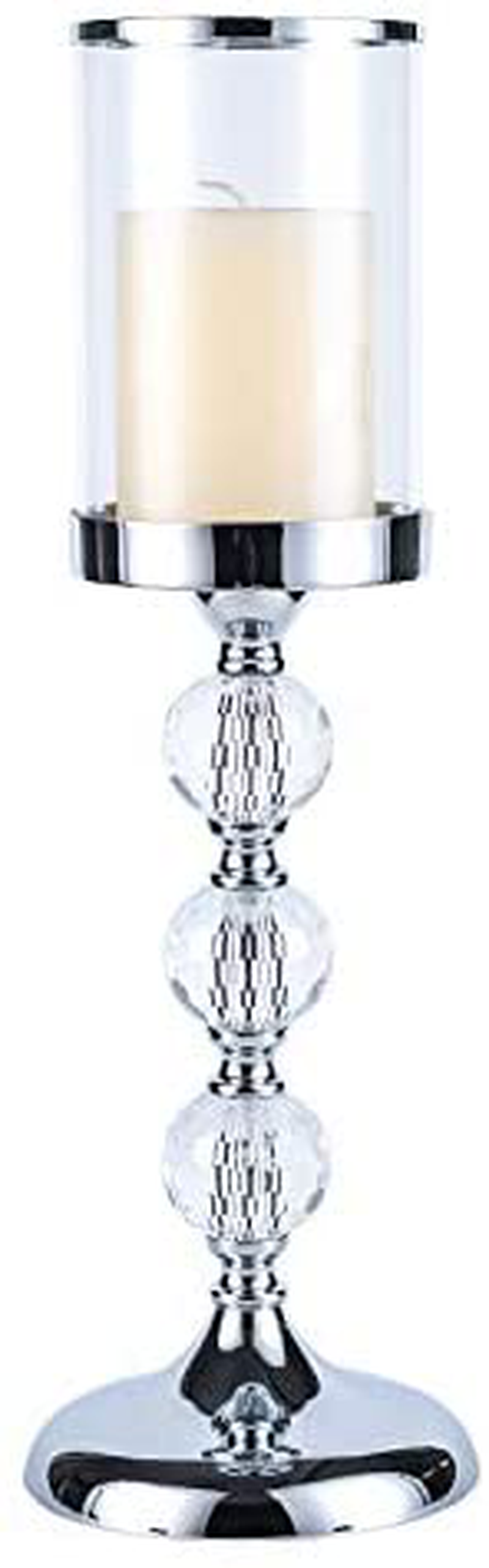 Pillar Candle Holder with Lid,Candle Holder for Pillar Candle, Candlestick Holder with Crystal Balls for Coffee Dining Table, Wedding, Christmas, Halloween, Home Decor CH065M Home & Garden > Decor > Home Fragrance Accessories > Candle Holders Hanjue 3 crystal balls  