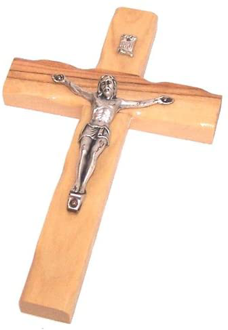 Olive wood Cross/Crucifix with sample from the Holy Land (5 Inches) Home & Garden > Decor > Artwork > Sculptures & Statues Holy Land Market 6 Inch Crucifix  