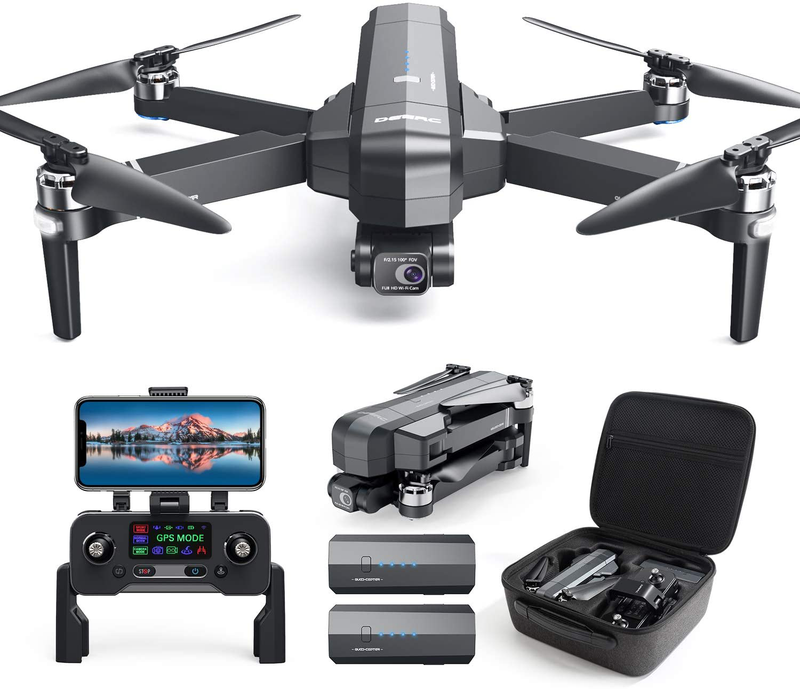 DEERC DE22 GPS Drone with 4K Camera 2-axis Gimbal, EIS Anti-Shake, 5G FPV Live Video Brushless Motor, Auto Return Home, Selfie, Follow Me, Waypoints, Circle Fly 52Min Flight with Carrycase Cameras & Optics > Cameras > Film Cameras DEERC Default Title  