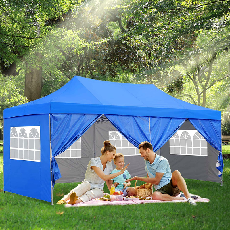 GDY 10x10 Ft Outdoor Pop Up Canopy Tent, Commercial Portable Instant Folding Shelter Gazebos Blue Waterproof Canopies with Carrying Bag Home & Garden > Lawn & Garden > Outdoor Living > Outdoor Structures > Canopies & Gazebos gdy Blue 10x20 