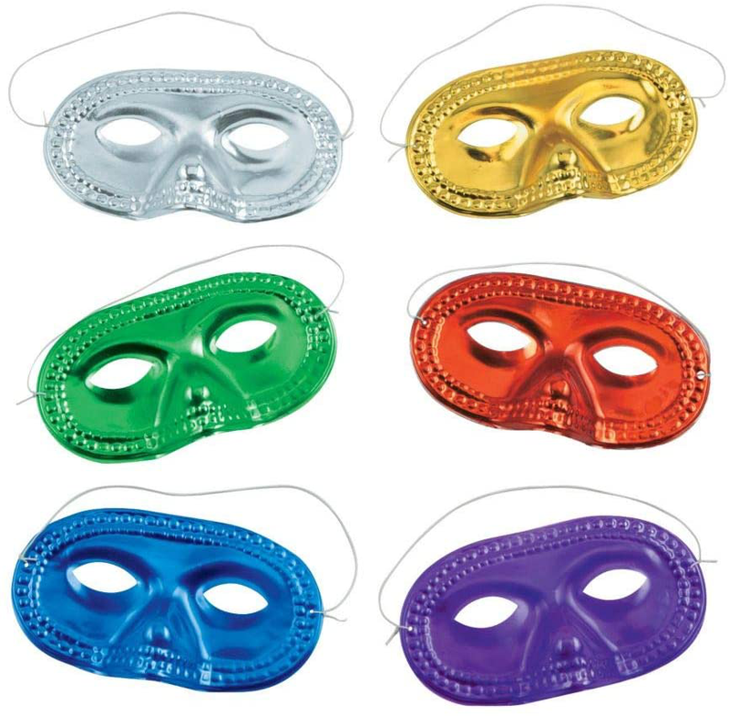 Metallic Half-Masks (24 pieces)-Masquerade Masks, Mardi Gras, Party Supplies Apparel & Accessories > Costumes & Accessories > Masks Fun Express   