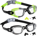 EverSport Swim Goggles Pack of 2 Swimming Goggles Anti Fog for Adult Men Women Youth Kids Sporting Goods > Outdoor Recreation > Boating & Water Sports > Swimming > Swim Goggles & Masks EverSport Pistachio Green/Black & Black  