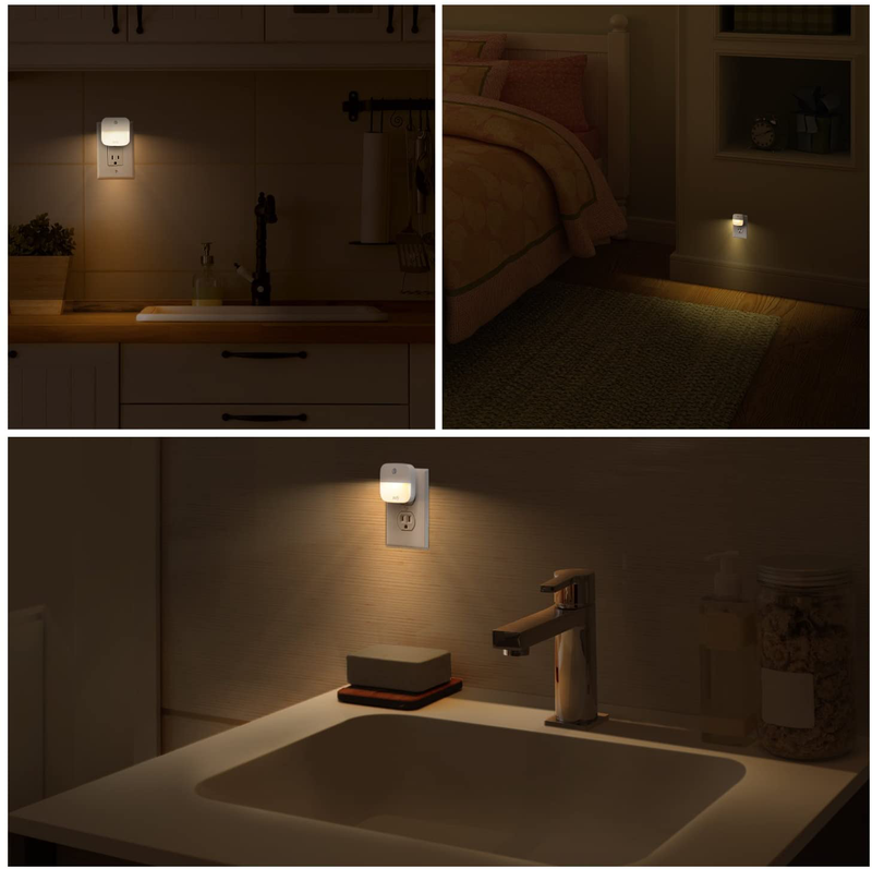 eufy by Anker, Lumi Plug-in Night Light, Warm White LED, Dusk-to-Dawn Sensor, Bedroom, Bathroom, Kitchen, Hallway, Stairs, Energy Efficient, Compact, Light 4-Pack Home & Garden > Lighting > Night Lights & Ambient Lighting eufy   